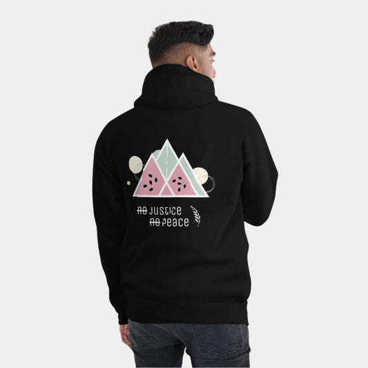 Unisex ‘No justice, no peace’ hoodie with embroided logo and backprint - PaliWatermelon