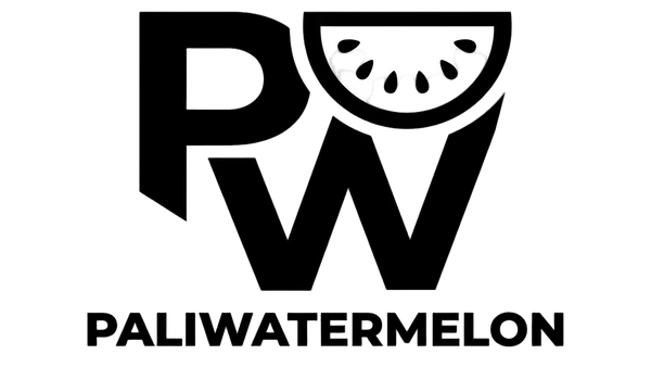 Black logo of Paliwatermelon with a watermelon slice on a white background