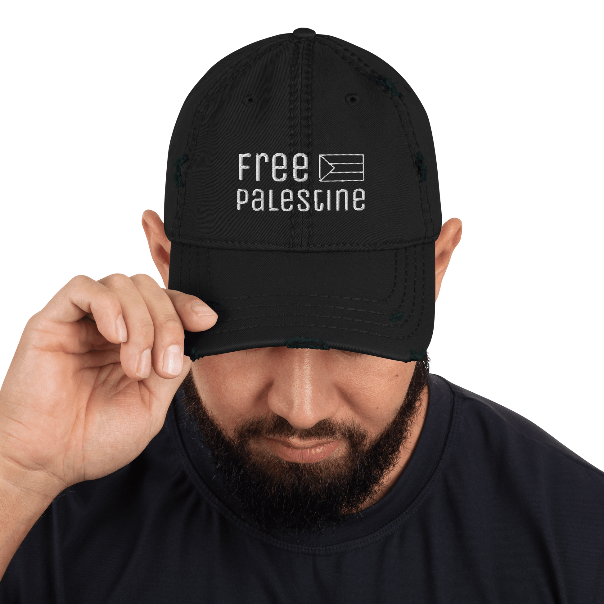 Free Palestine - Distressed Dad Hat - PaliWatermelon