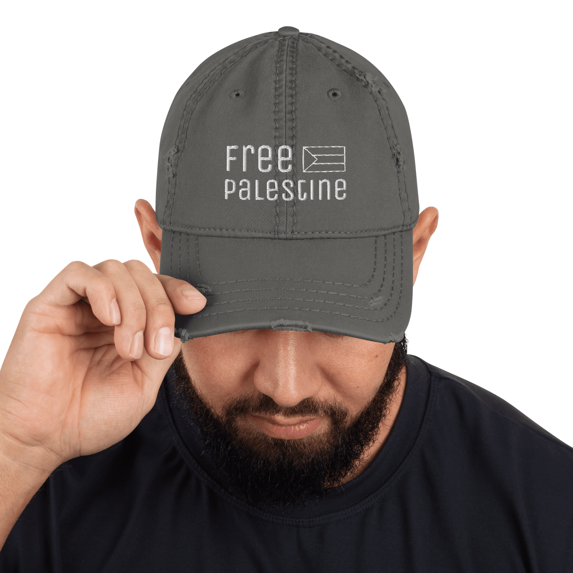 Free Palestine - Distressed Dad Hat - PaliWatermelon